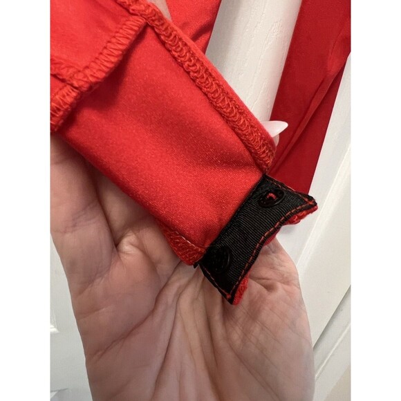 RE/DONE X danskin size small red long sleeve snap bodysuit NEW - Picture 4 of 5